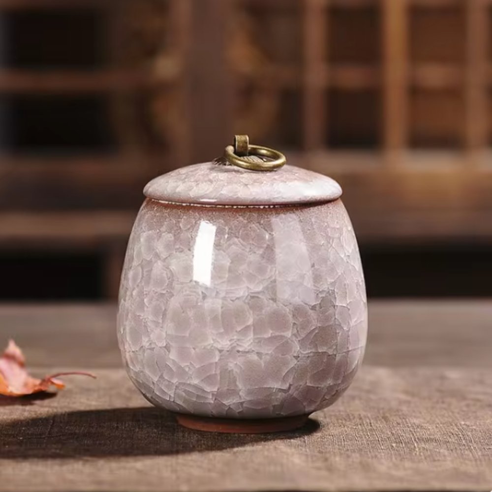 Ceramic Pet Cremation Jar with Lid for Ashes – Small Resting Vessel for Dogs, Cats – Indoor Tribute Container | Lonoma