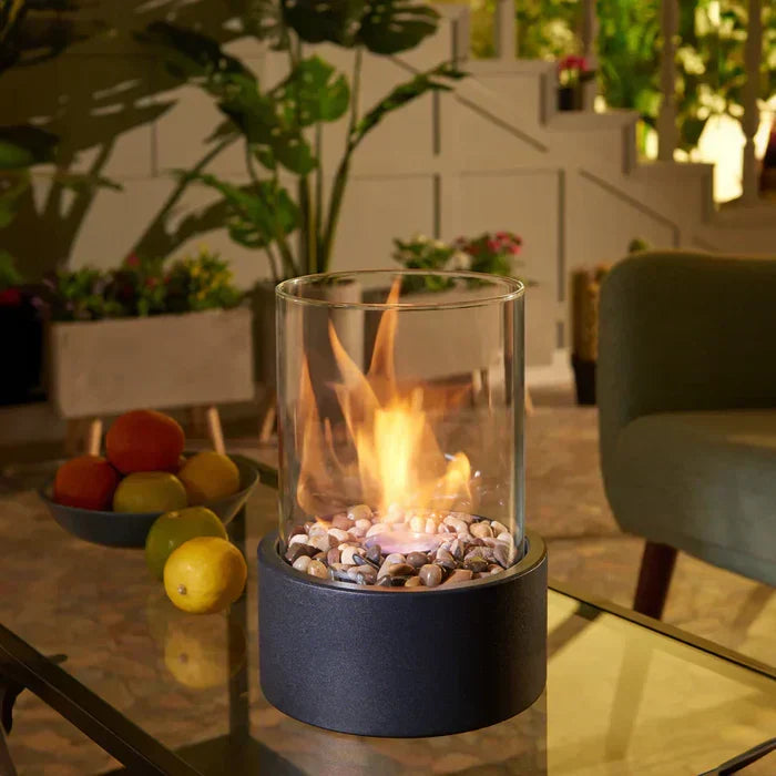 Rechargeable LED Flame Table Lamp Battery-Operated Aluminum Lantern 10.6 in for Indoor Outdoor Patio Bedroom Dining | Lonoma