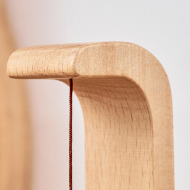 Wooden Wind Chime with Magnetic Hanging Bell C-Shaped Display Stand | Lonoma