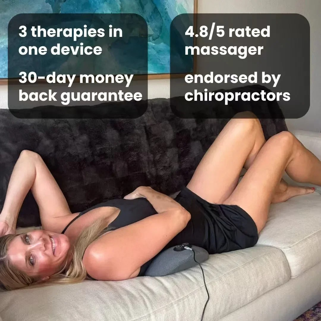 Lower Back Massager with Heat & Vibration for Lumbar Relief, Sciatica Support, Posture Therapy Device | Lonoma