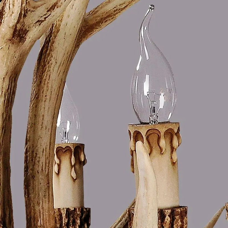 Antler Chandelier Resin Fixture Metal Frame Traditional Style Pendant 6 8 10 Light Options Adjustable Chain Candelabra Base E12 for Dining | Lonoma