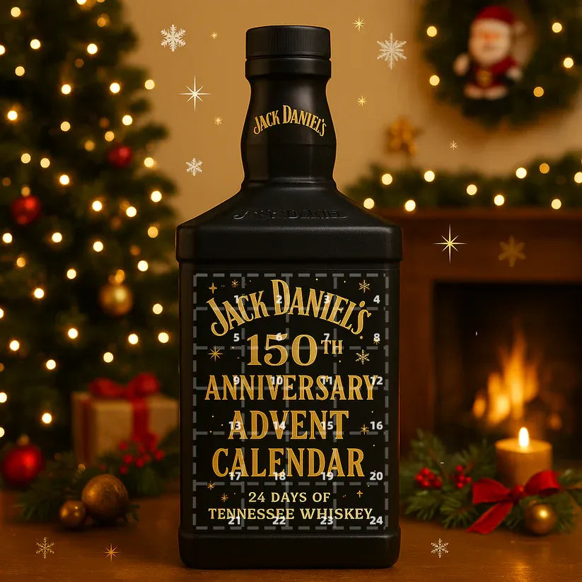 Holiday Countdown Display Set with 24 Decorative Miniature Ornaments — Classic Whiskey-Inspired Advent Calendar for Christmas Decor & | Lonoma
