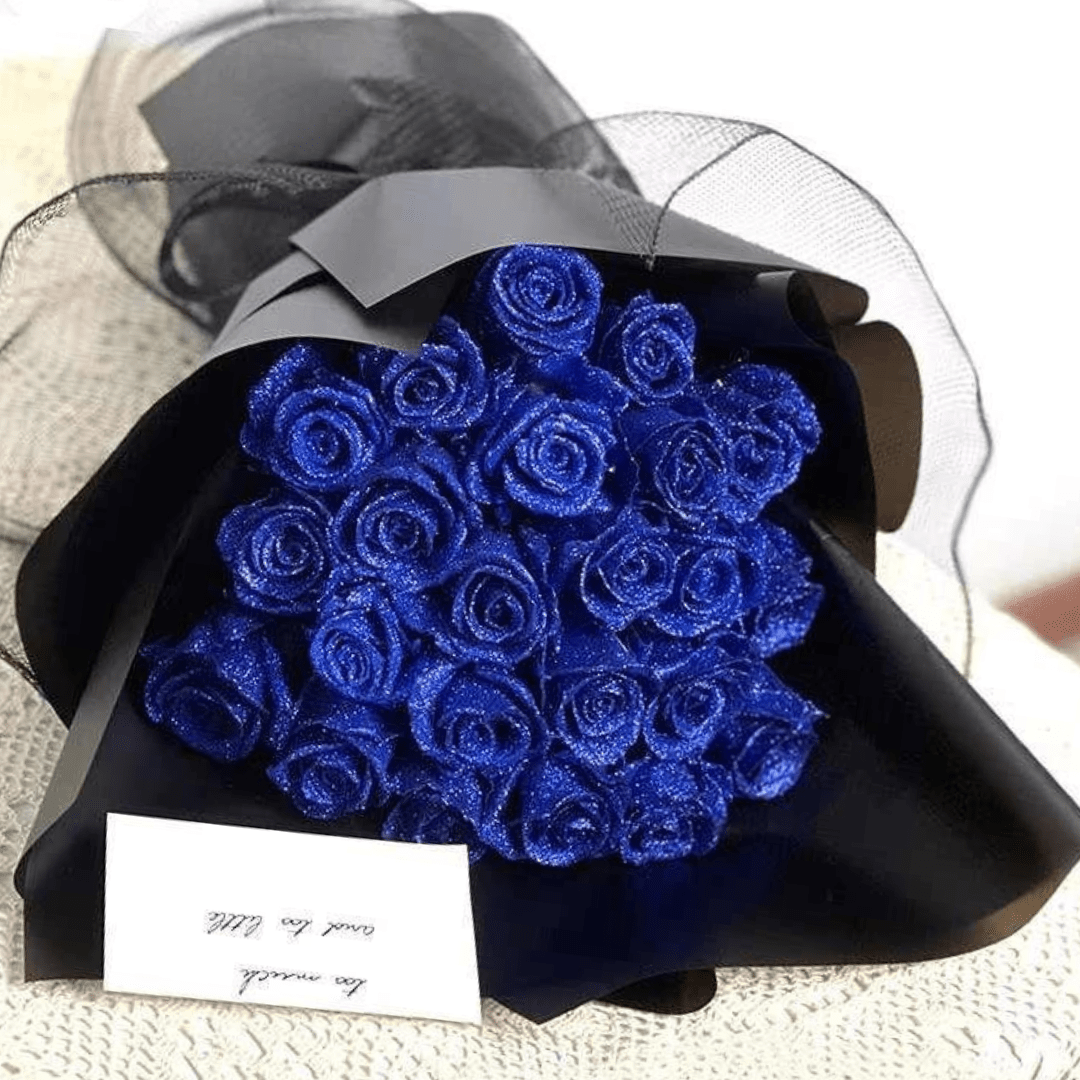 Sparkling Preserved Rose in Gift Box – Real Flower with Shimmering Finish for Anniversary, Valentine's Day, Birthday, Wedding Decor | Lonoma