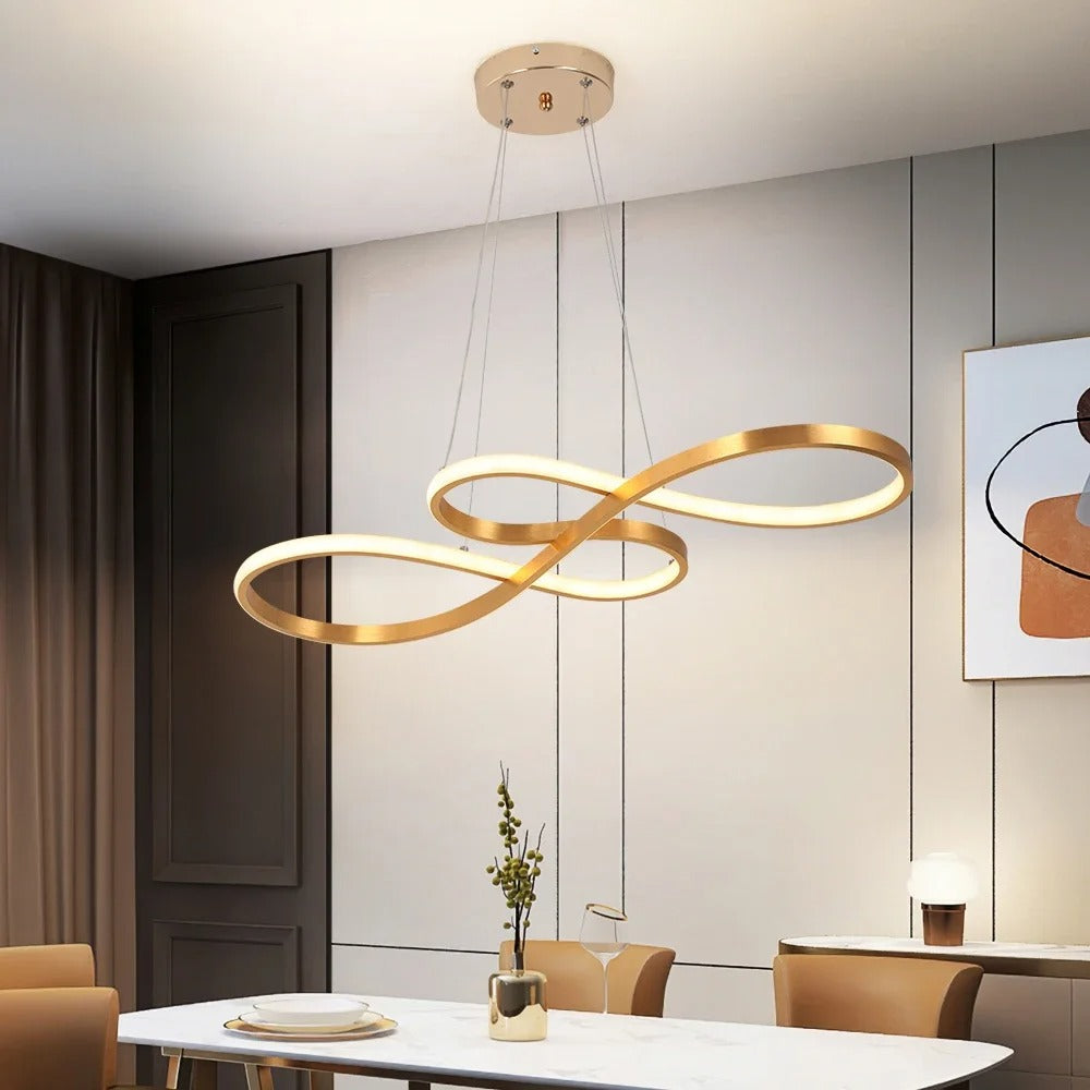 Dimmable LED Ring Pendant Light for Dining Room Kitchen Living Room Multi-Ring Aluminum Adjustable Height Modern Chandelier | Lonoma