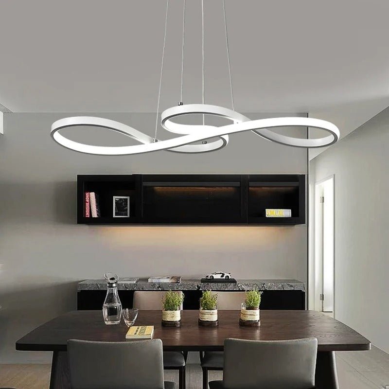 Dimmable LED Ring Pendant Light for Dining Room Kitchen Living Room Multi-Ring Aluminum Adjustable Height Modern Chandelier | Lonoma