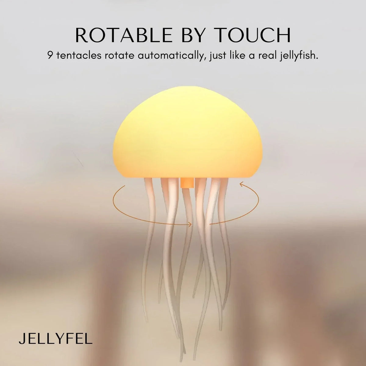 Jellyfish Aquarium Lamp, Color-Changing LED Mood Light, Rechargeable Desk & Bedside Night Light for Relaxation and Calm Decor | Lonoma