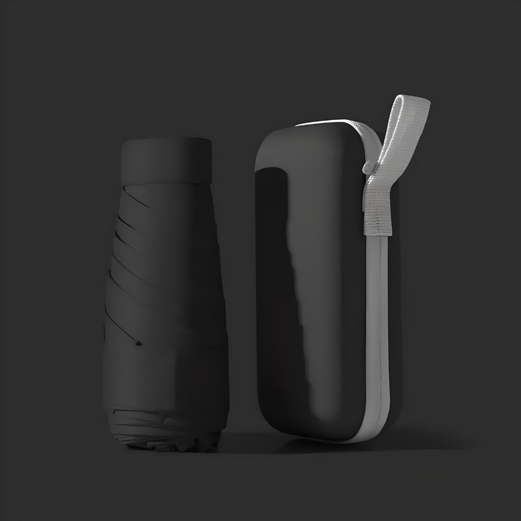 Collapsible Rain Umbrella with Hard Shell Storage Case for Commuting Travel Work Everyday | Lonoma