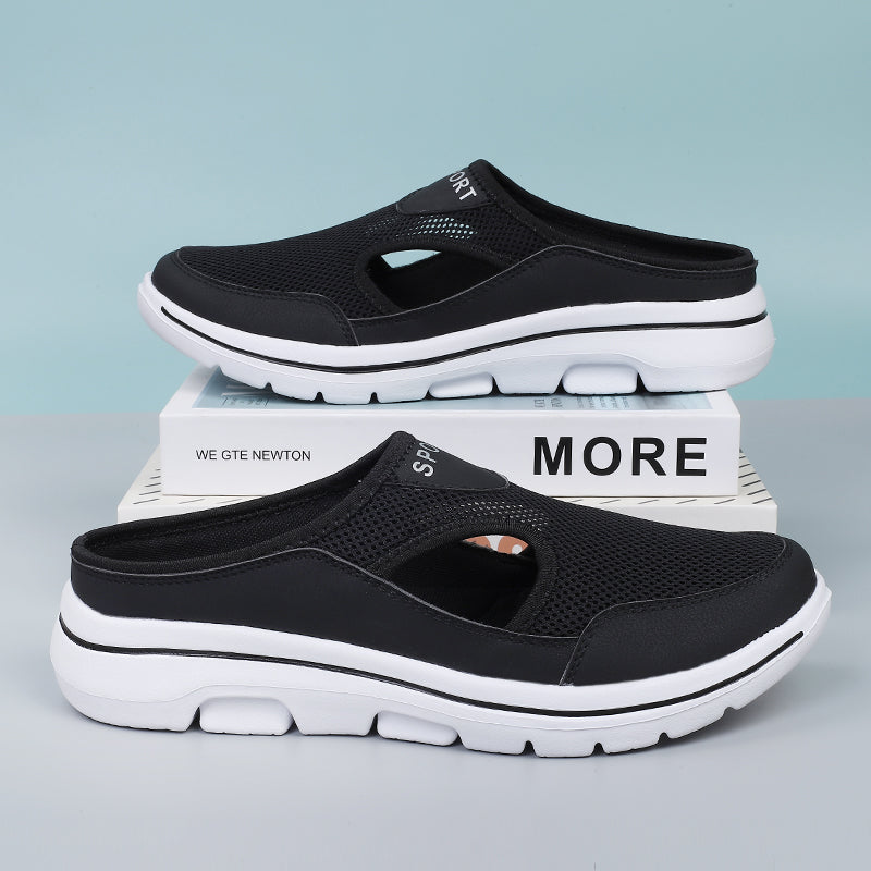 Men's Orthopedic Slip-On Shoes Wide Fit Breathable Mesh EVA Footbed Everyday Comfort Sneakers Casual Walking Loafers | Lonoma