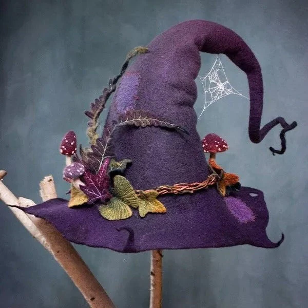 Handcrafted Merino Wool Pointed Hat for Women, Adjustable Felt Costume Hat for Halloween, Cosplay, Renaissance & Theme Parties | Lonoma