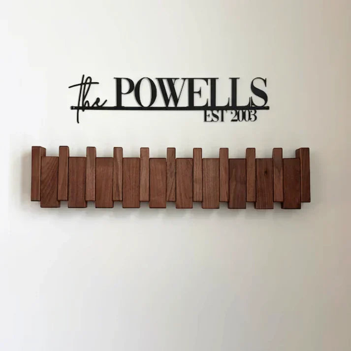 Piano Key Wall Coat Rack Wood with Hooks for Entryway Bedroom Hallway Music Lovers Home Organization Storage 4 6 8 Hooks Artistic Design | Lonoma