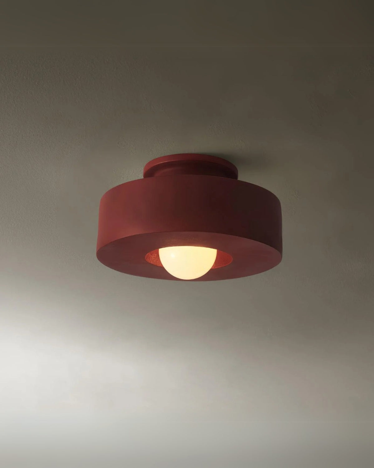 Round LED Flush Mount Ceiling Light, 12 in Warm White 3000K, Resin Modern Minimalist Lamp for Hallway, Bedroom & Living Room | Lonoma