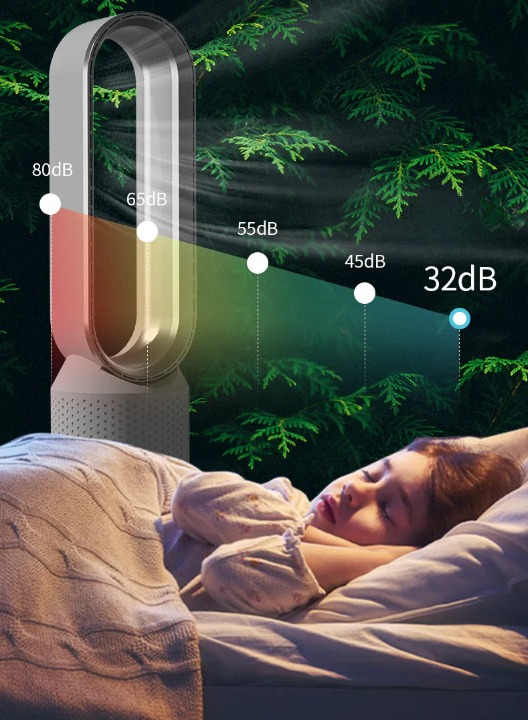 Bladeless Tower Fan with HEPA Air Purifier & Ionizer – 8-Speed Oscillating Cooling Fan for Bedroom, Living Room & Office – Quiet Air | Lonoma