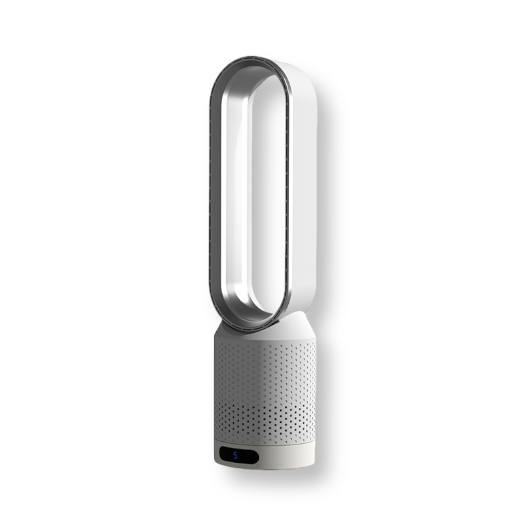 Bladeless Tower Fan with HEPA Air Purifier, UV & Ionizer, 8 Speeds, 90° Oscillating, Quiet 32 dB for Bedroom, Living Room & Office | Lonoma