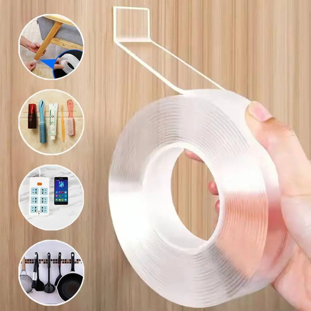 Heavy-Duty Clear Gel Mounting Tape 1.2 in × 118 in Removable Adhesive Strips for Walls Ceilings Windows Cars Indoor Outdoor | Lonoma