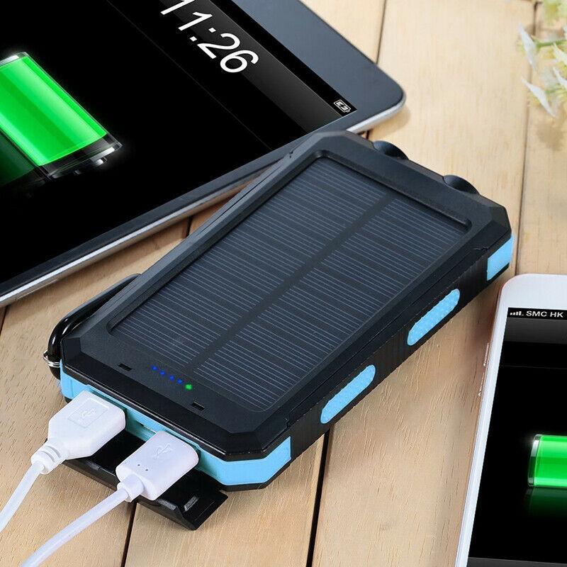 High-Capacity Solar Power Bank 500000mAh Waterproof Battery Pack with Dual USB Ports and LED Flashlight for Outdoor Adventures Emergency | Lonoma