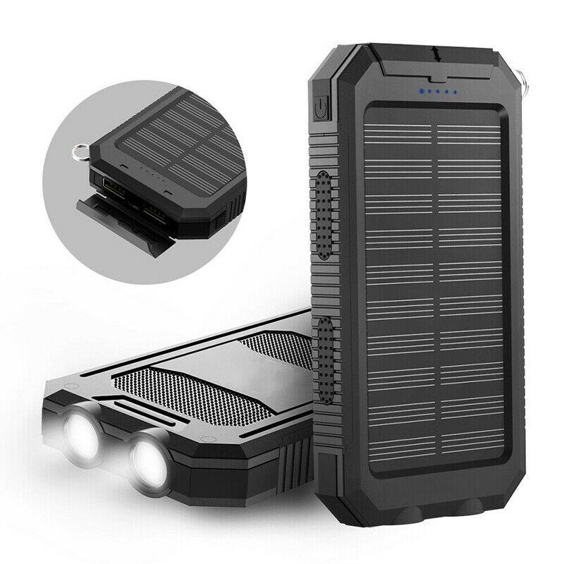 High-Capacity Solar Power Bank 500000mAh Waterproof Battery Pack with Dual USB Ports and LED Flashlight for Outdoor Adventures Emergency | Lonoma
