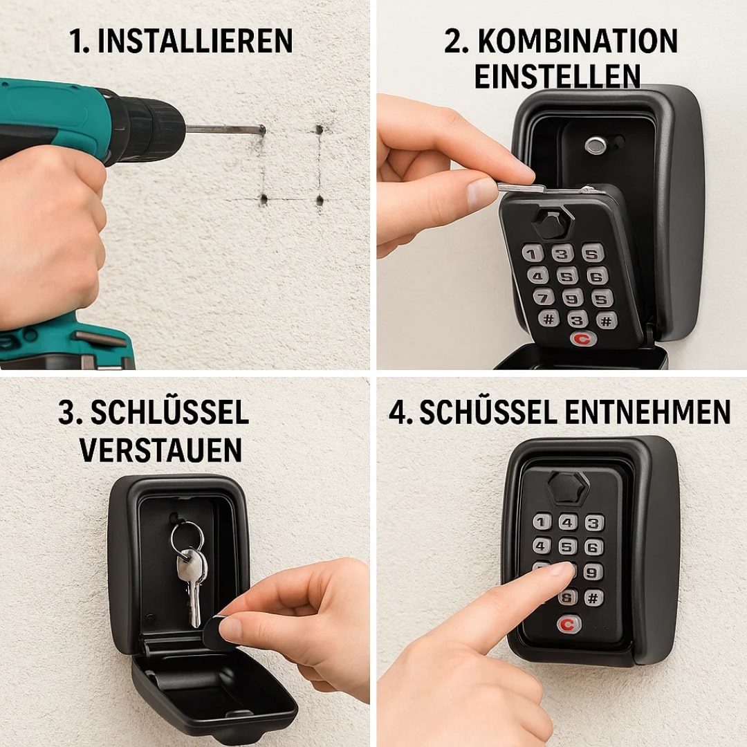 Wall-Mount Key Lock Box with Combination Lock for Outdoor Indoor Use Zinc Alloy Weatherproof Entry Security Storage | Lonoma
