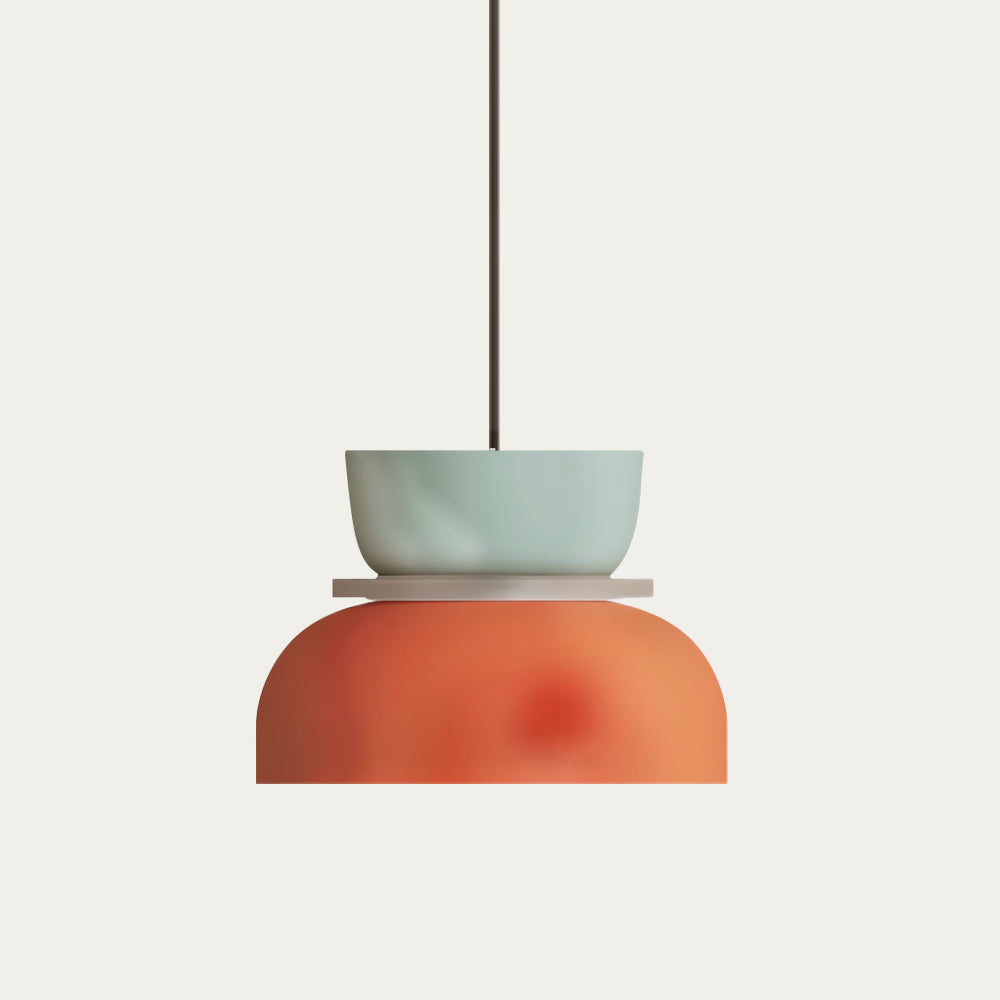 Layered Pendant Light with Color Accents, Scandinavian Design, Modern Hanging Fixture for Dining Room Kitchen Bedroom | Lonoma