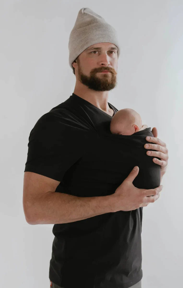 Hands-Free Infant Holding Shirt for Parents | Soft Cotton Wrap-Style Top for Newborns 0-12 Months | Keeps Baby Secure While You Move | Lonoma