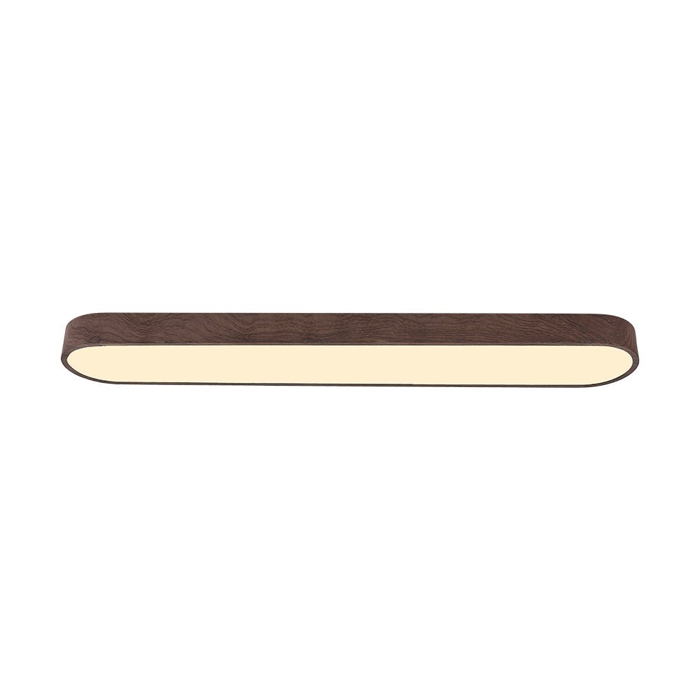 Oval LED Ceiling Light Fixture Wood Grain Metal Finish 26-35 Inch Warm White Cool White Low Profile Flush Mount for Bedroom Living Room | Lonoma