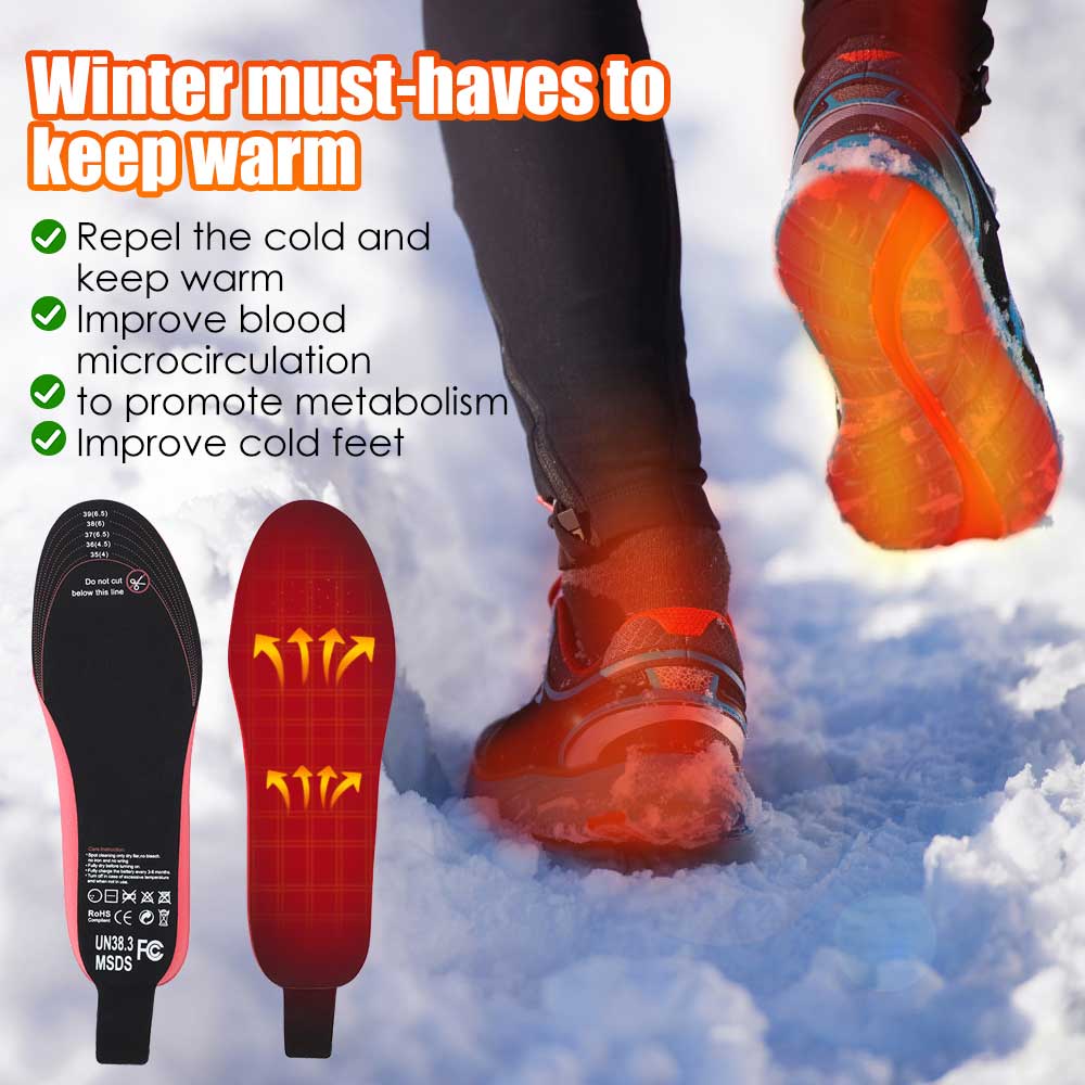 Rechargeable Heated Shoe Insoles with 3 Temperature Settings for Winter Warmth | Lonoma