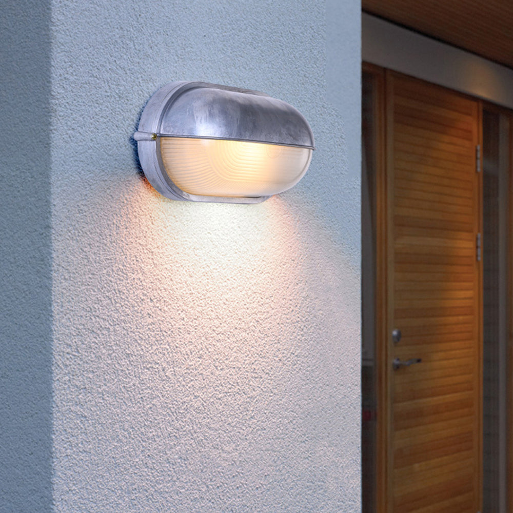 Weather-Resistant Exterior Sconce with Glass Shade for Patio, Porch & Entryway | Hardwired LED Light Fixture | Metal Construction | Lonoma