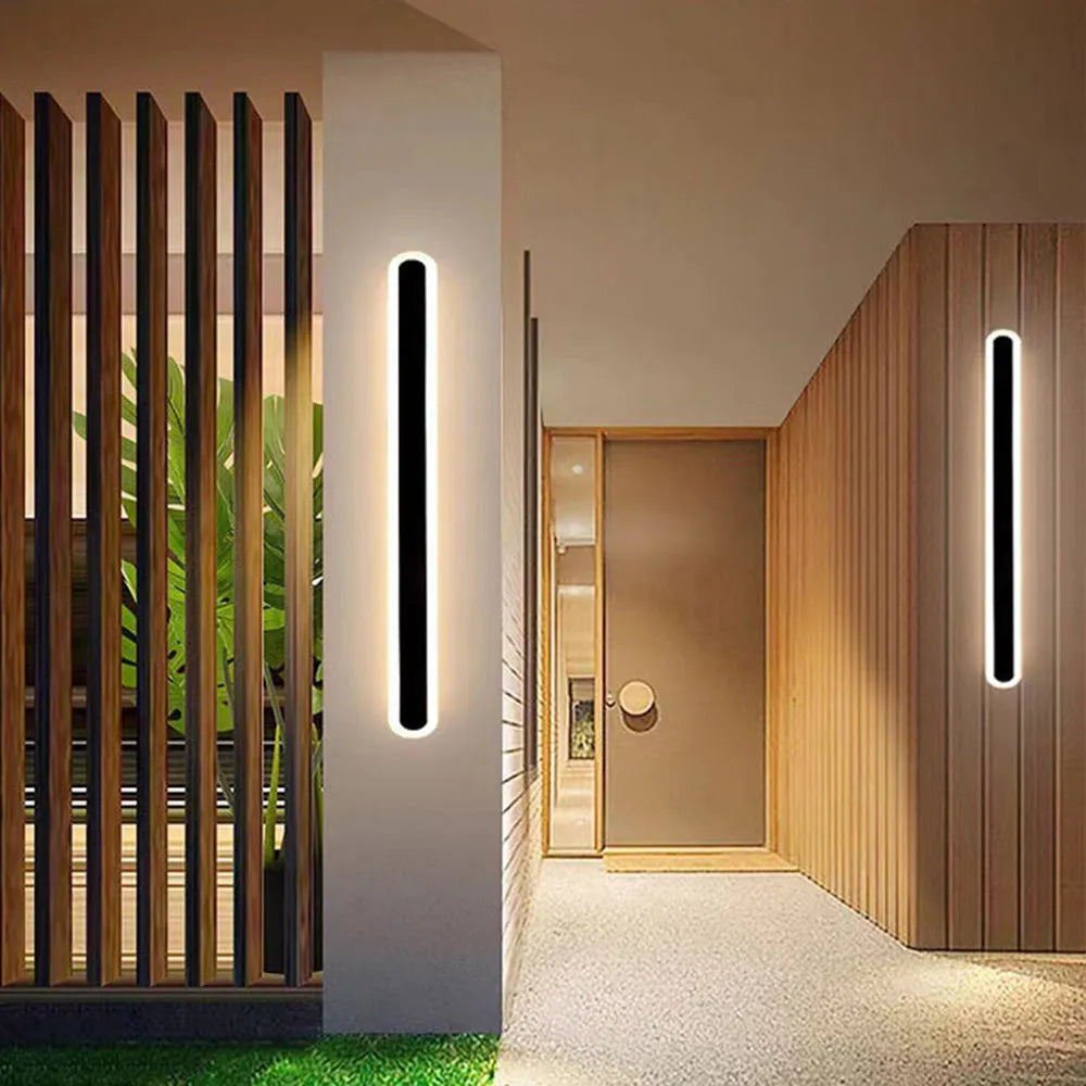 Weatherproof Linear Wall Sconce Outdoor Indoor LED Motion Sensor Dimmable Modern Hallway Garden Patio Exterior Entry | Lonoma