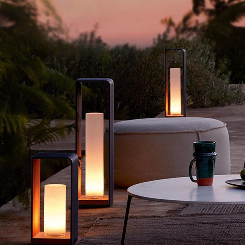 Outdoor Pathway Light Modern Square LED Post Lamp Warm Lighting for Yard Patio Driveway Garden Landscape Bollard Fixture | Lonoma