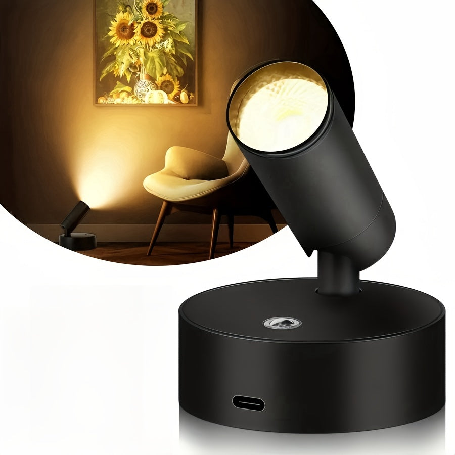 Cordless LED Accent Spotlight, Rechargeable Touch Dimmable Mini Picture Light for Art, Plants & Shelf Display, Battery Powered | Lonoma