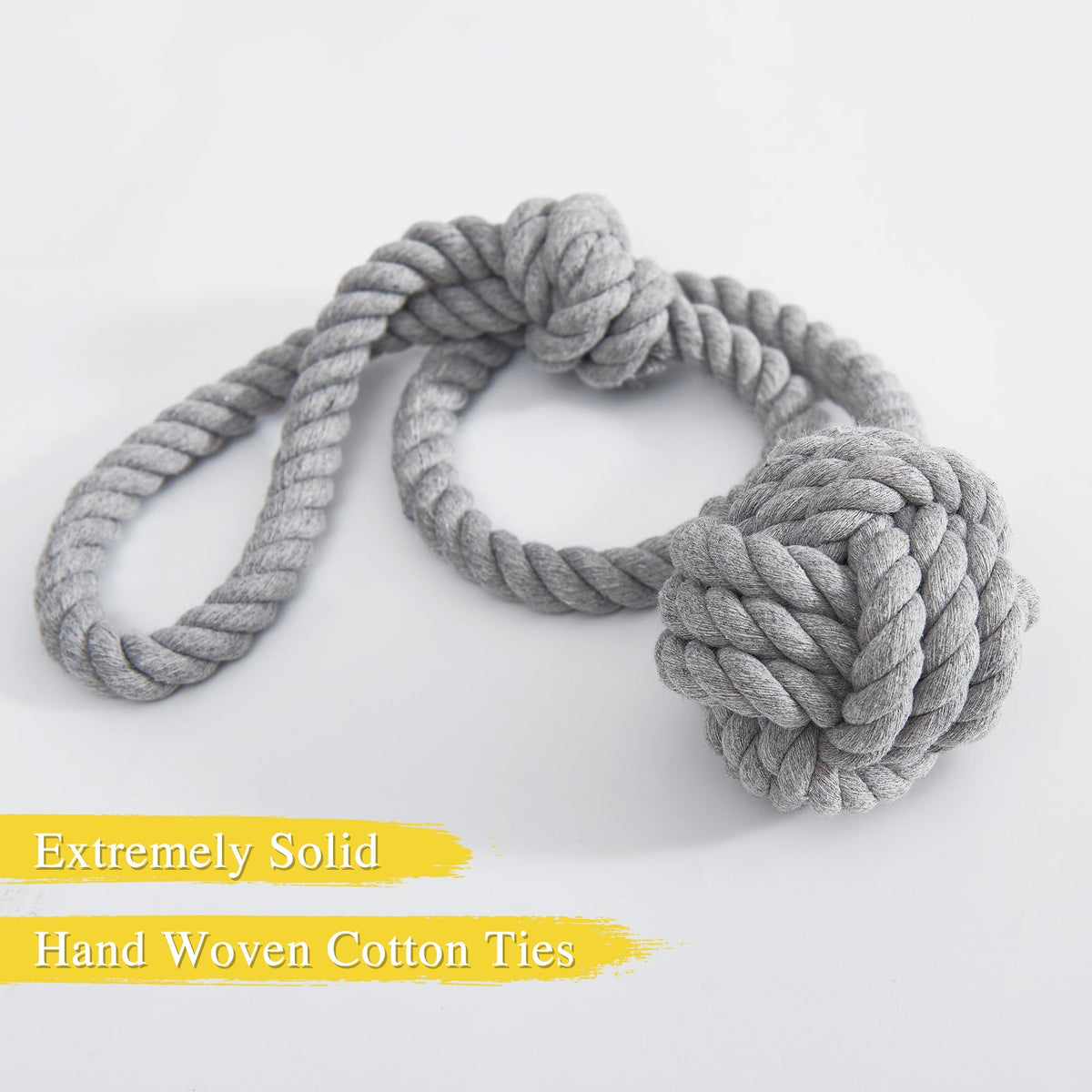 Handwoven Cotton Curtain Tiebacks with Wood Dowel – Boho Macrame Holdbacks for Living Room, Bedroom, Nursery | Natural Woven Drape Holders | Lonoma