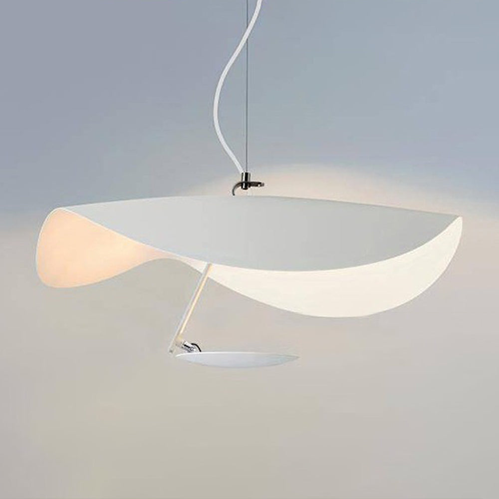 Metal Pendant Light Gold Foil Finish Twisted Sculptural Design Warm LED Indoor Lighting Adjustable Cord Dining Living Room Kitchen Island | Lonoma