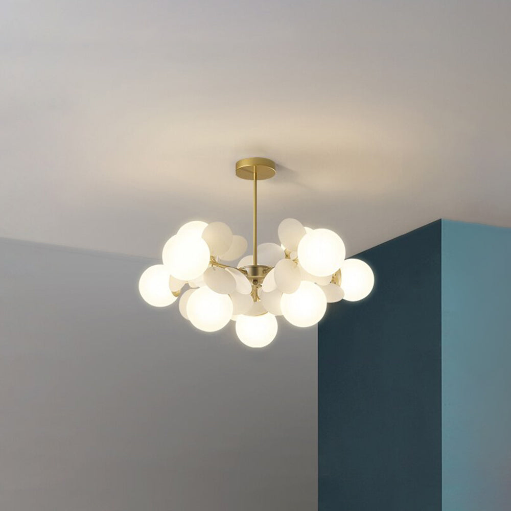 Floral Branch Ceiling Light Fixture Multi-Arm Glass Flower Chandelier Modern Botanical Flush Mount for Dining Room Bedroom Kitchen | Lonoma