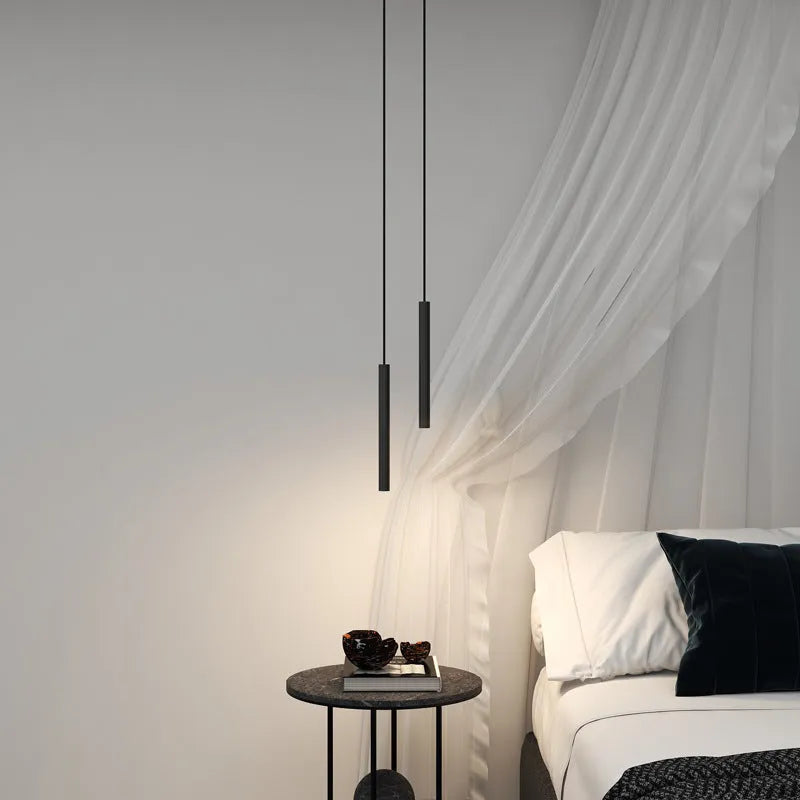 Modern LED Hanging Fixture Black Metal Linear Design Adjustable Ceiling Lighting for Dining Kitchen Island Bedroom | Lonoma