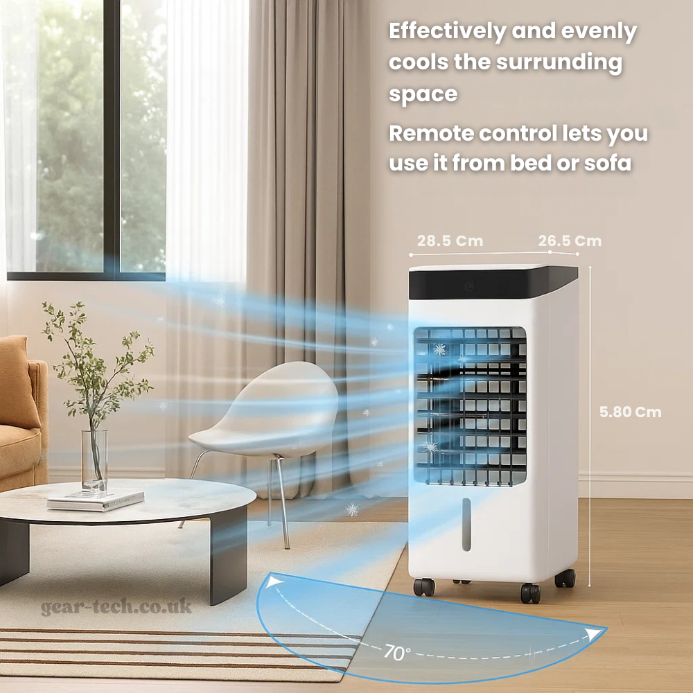 Portable Evaporative Air Cooler Fan 3-in-1 with Humidifier and Oscillation for Home Office Bedroom Desktop Small Personal Space Cooling | Lonoma