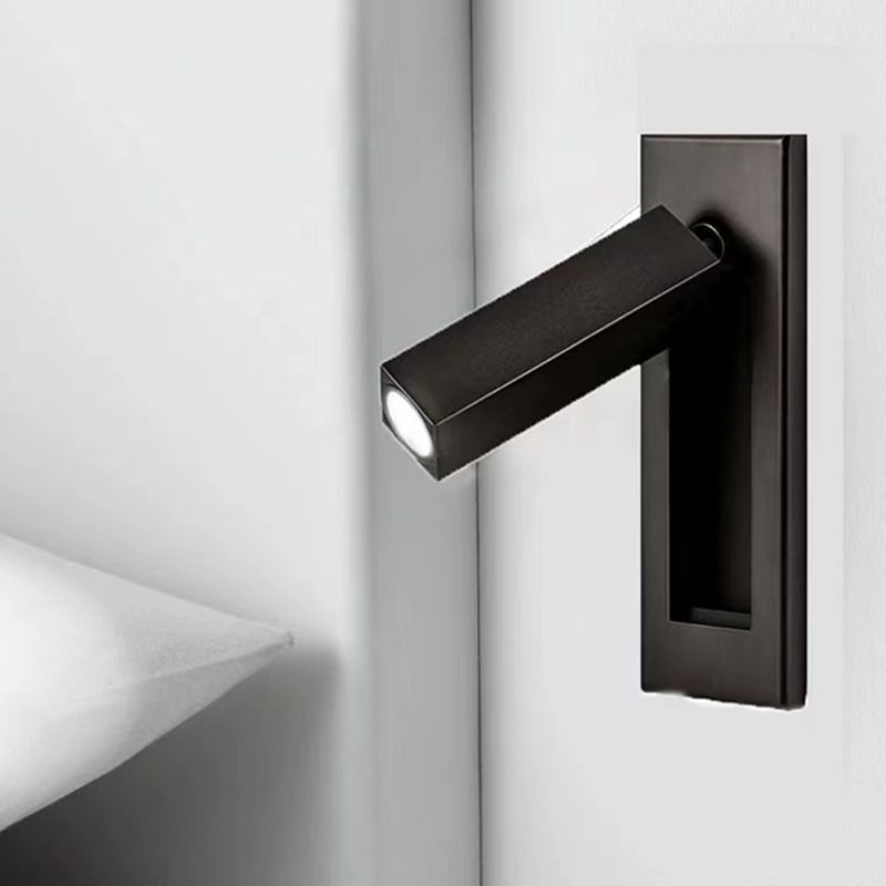 Adjustable Metal Wall Sconce Cylindrical or Square Design Hardwired LED Spotlight for Bedroom Hallway Accent Lighting Brushed Nickel Black | Lonoma