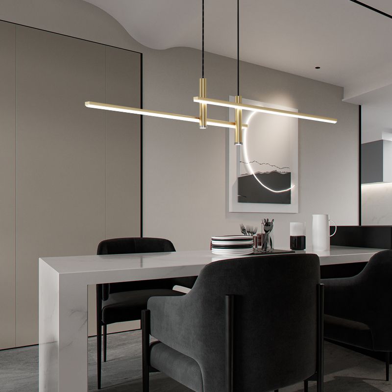 Contemporary Metal Spotlight Chandelier for Dining Tables – Adjustable Linear Design in Sleek Finishes for Kitchen Islands and Living Spaces | Lonoma