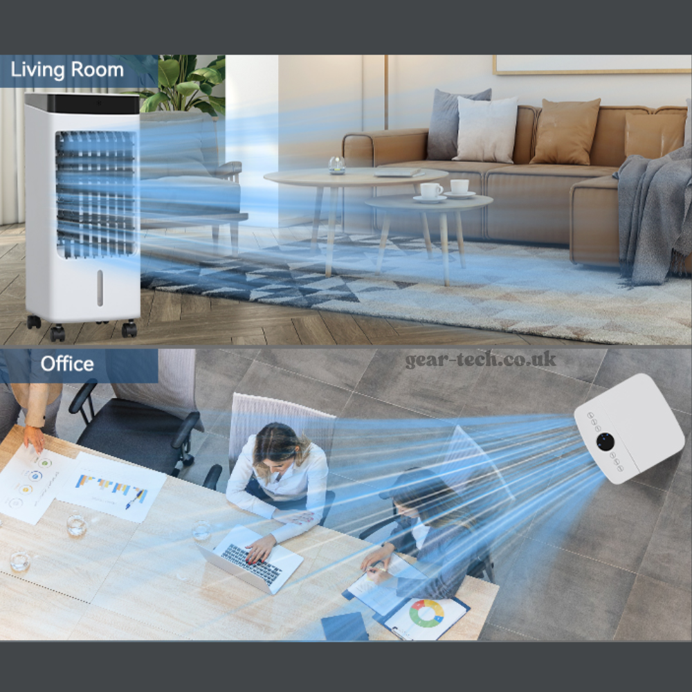 Portable Evaporative Air Cooler Fan 3-in-1 with Humidifier and Oscillation for Home Office Bedroom Desktop Small Personal Space Cooling | Lonoma