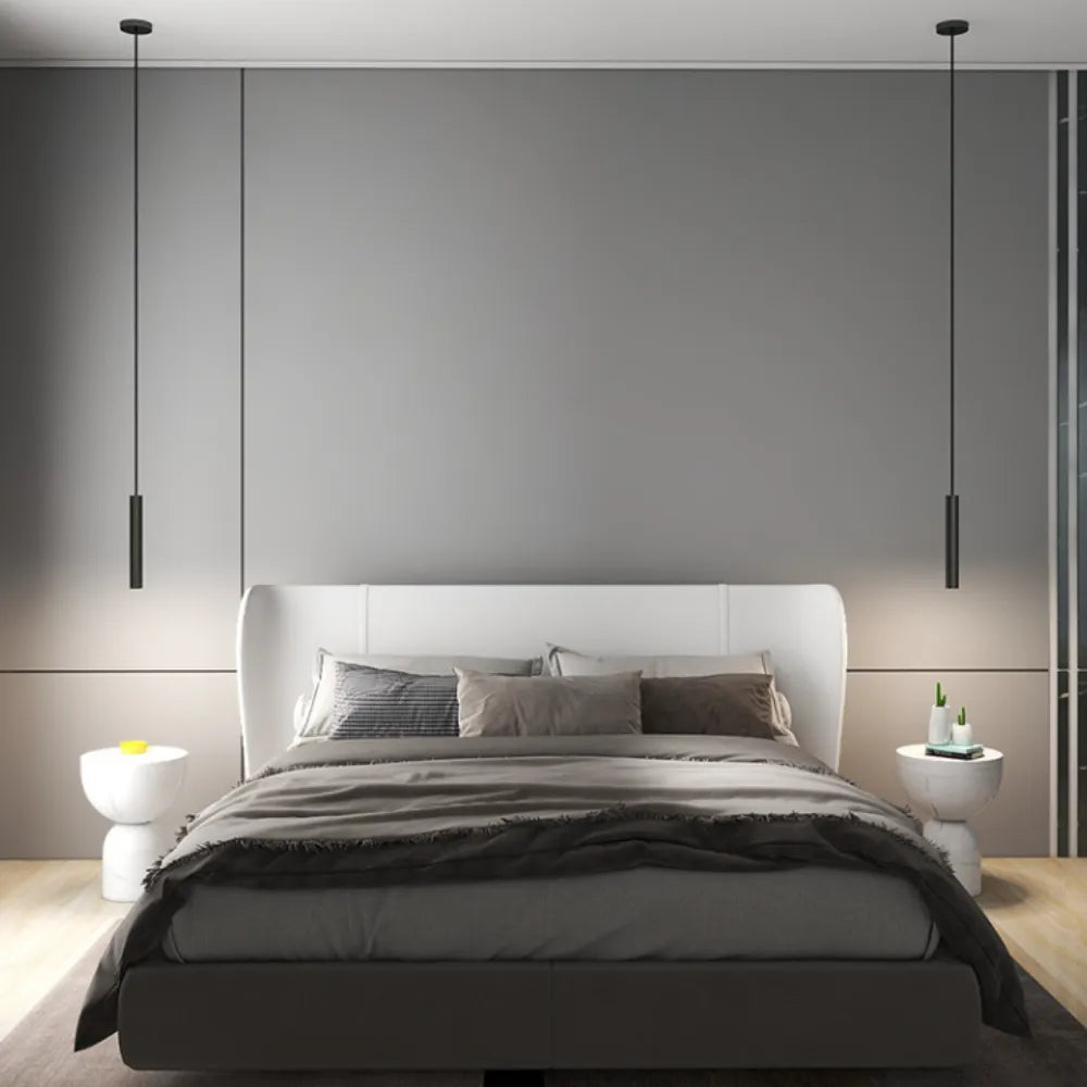Modern LED Hanging Fixture Black Metal Linear Design Adjustable Ceiling Lighting for Dining Kitchen Island Bedroom | Lonoma