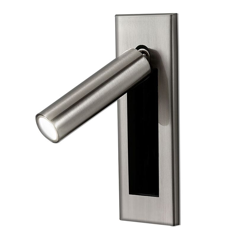 Adjustable Metal Wall Sconce Cylindrical or Square Design Hardwired LED Spotlight for Bedroom Hallway Accent Lighting Brushed Nickel Black | Lonoma