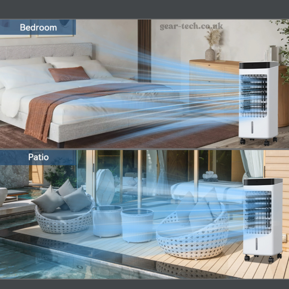 Portable Evaporative Air Cooler Fan 3-in-1 with Humidifier and Oscillation for Home Office Bedroom Desktop Small Personal Space Cooling | Lonoma