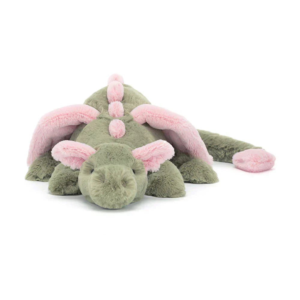 Winged Dragon Plush Toy – Soft Cuddly Stuffed Animal with Embroidered Details for Kids, Bedrooms, Nursery Decor | Lonoma