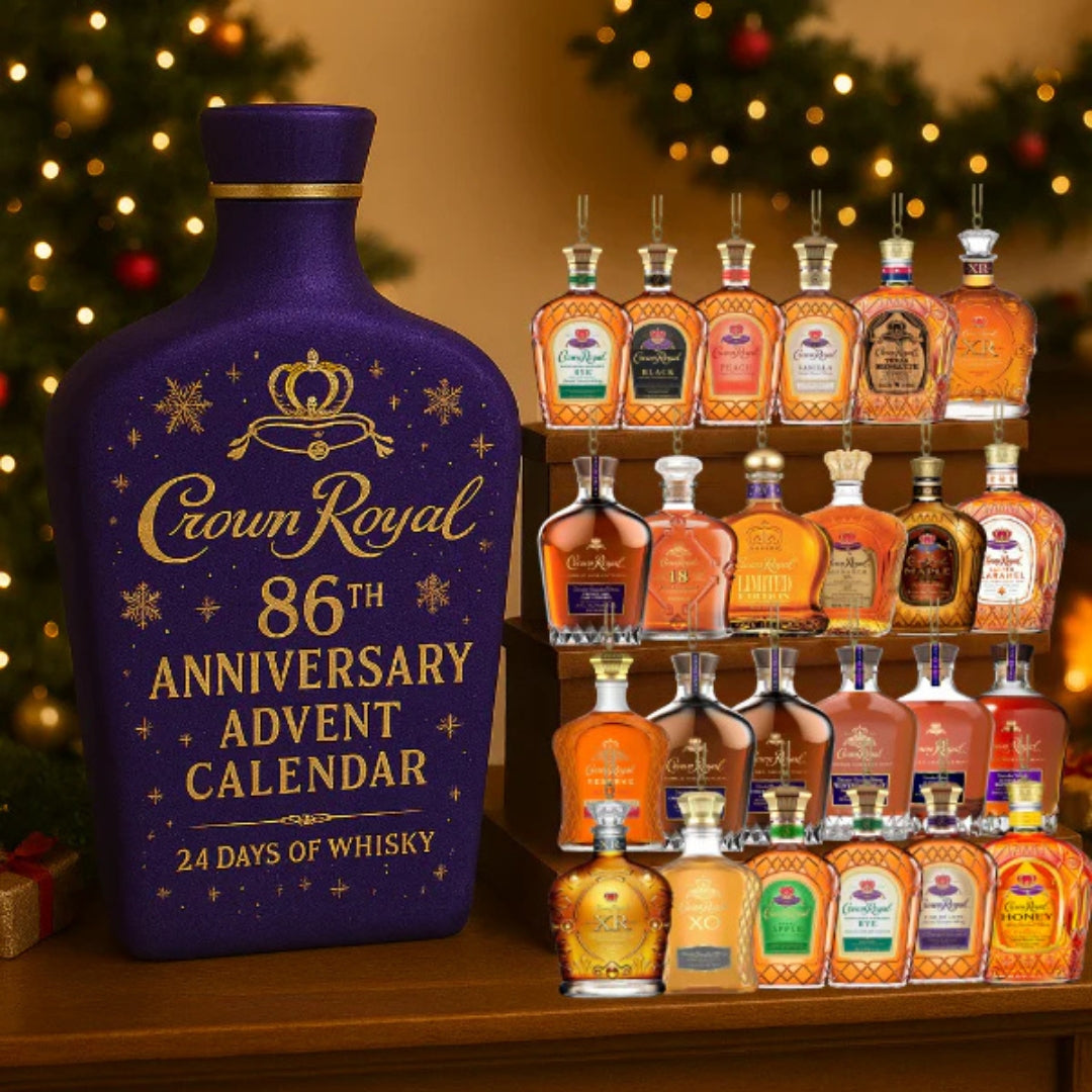 Decorative Spirit Bottle Advent Calendar 24 Days Holiday Countdown Display with Miniature Collectible Ornaments for Christmas Tree Decoration | Lonoma