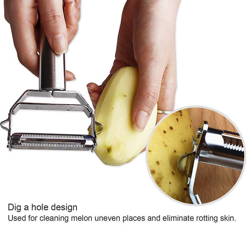 Dual-Blade Vegetable Peeler with Julienne Slicer for Quick Prep and Decorative Cuts | Kitchen Tool for Carrots, Cucumbers, Potatoes | Lonoma