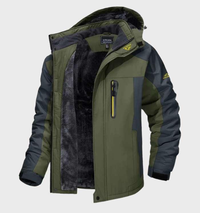 Men's Full-Zip Fleece Jacket with Stand Collar – Warm Layering Piece for Cool Weather Outdoor Activities Casual Wear | Lonoma