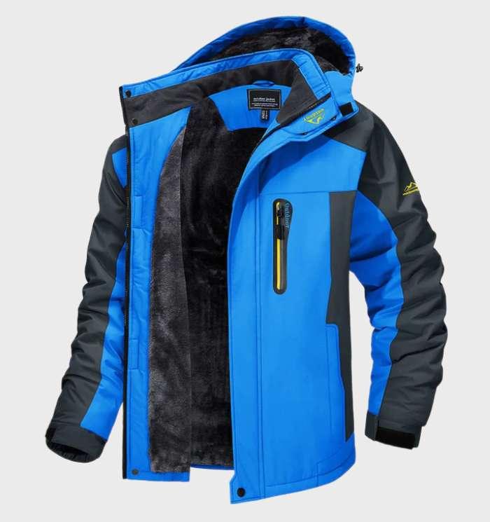 Men's Full-Zip Fleece Jacket with Stand Collar – Warm Layering Piece for Cool Weather Outdoor Activities Casual Wear | Lonoma