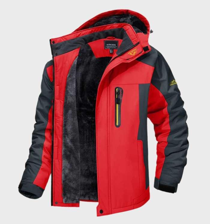 Men's Full-Zip Fleece Jacket with Stand Collar – Warm Layering Piece for Cool Weather Outdoor Activities Casual Wear | Lonoma