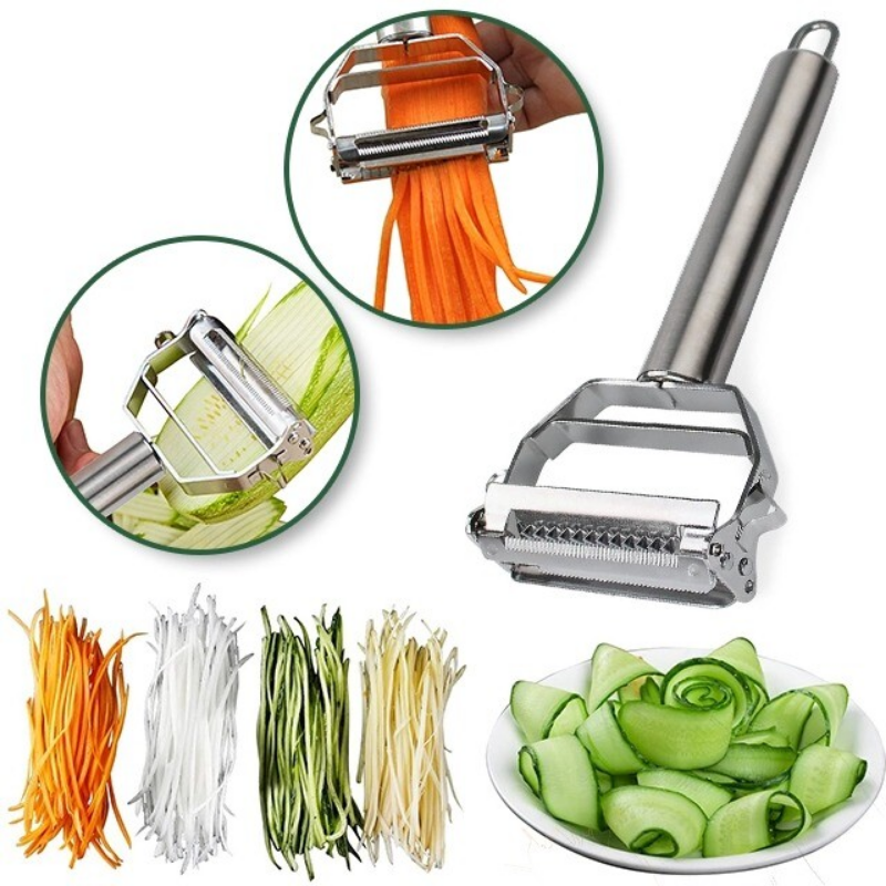 Dual-Blade Vegetable Peeler with Julienne Slicer for Quick Prep and Decorative Cuts | Kitchen Tool for Carrots, Cucumbers, Potatoes | Lonoma