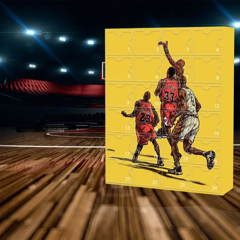 Basketball Advent Calendar 24-Day Countdown with Team Ornaments & Collectible Memorabilia for Hoops Fans | Lonoma