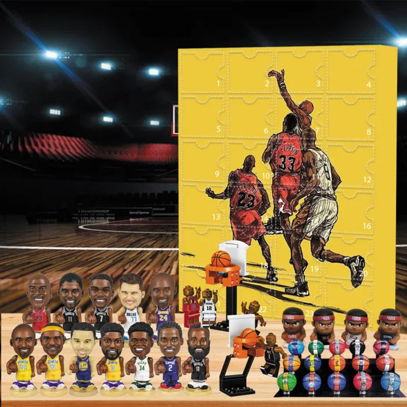 Basketball Advent Calendar 24-Day Countdown with Team Ornaments & Collectible Memorabilia for Hoops Fans | Lonoma
