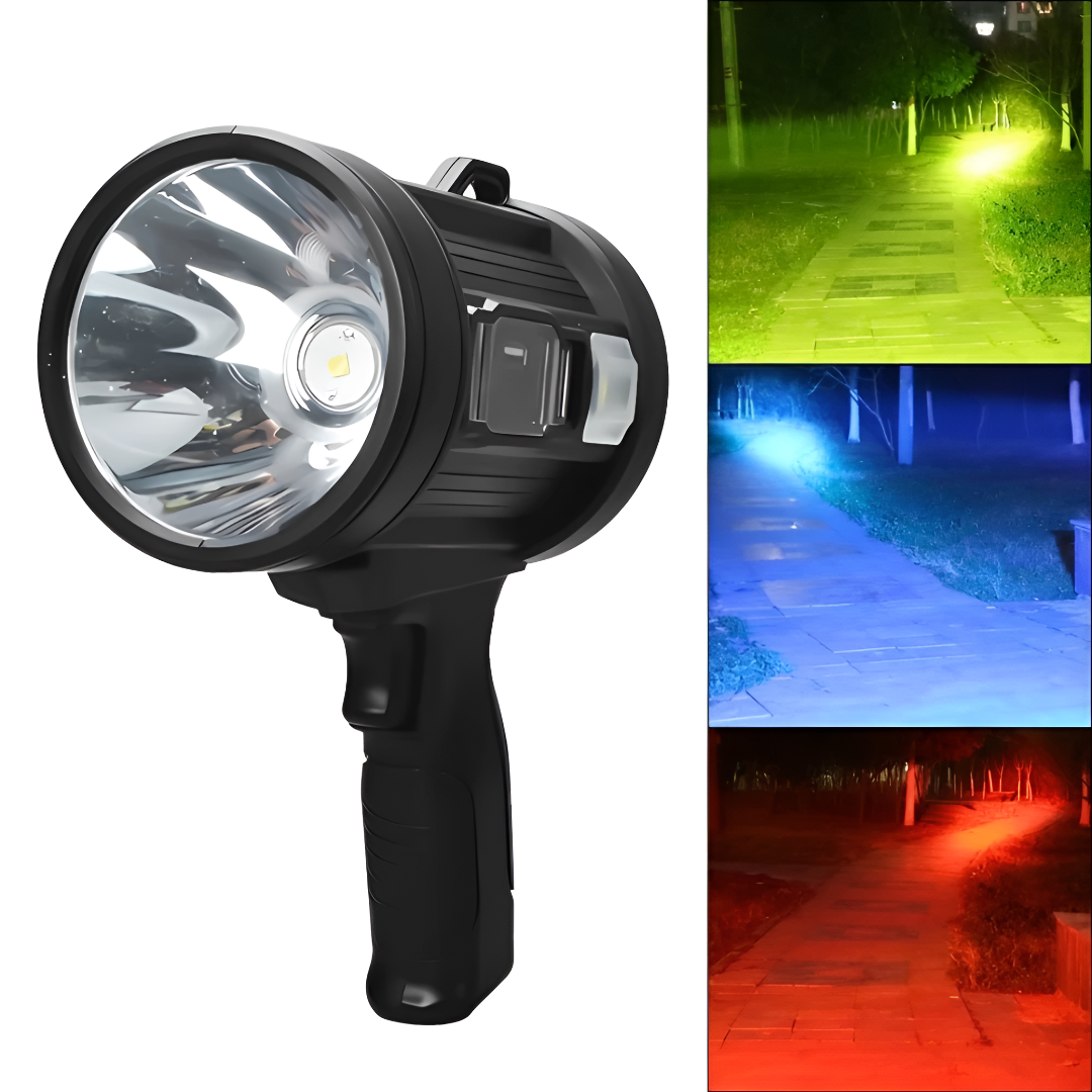 High-Power Rechargeable LED Tactical Flashlight | Ultra-Bright 100,000 Lumen Spotlight for Emergency, Security, Camping, Hiking | Lonoma
